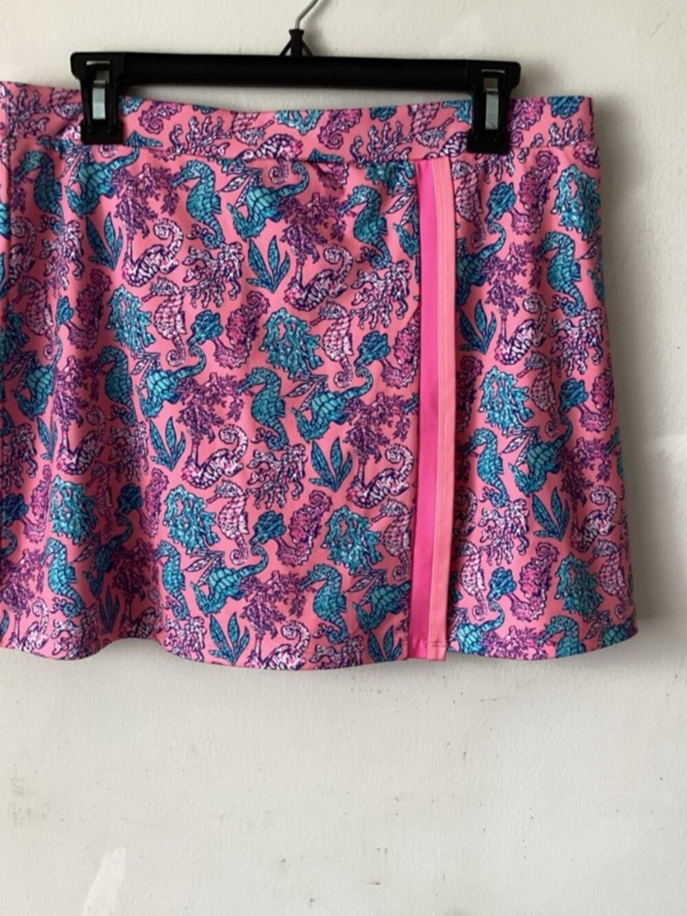 Pink & Teal Seahorse Print Skort